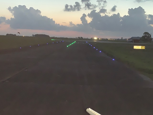 Runway Landing Lights With Blue And Green Color